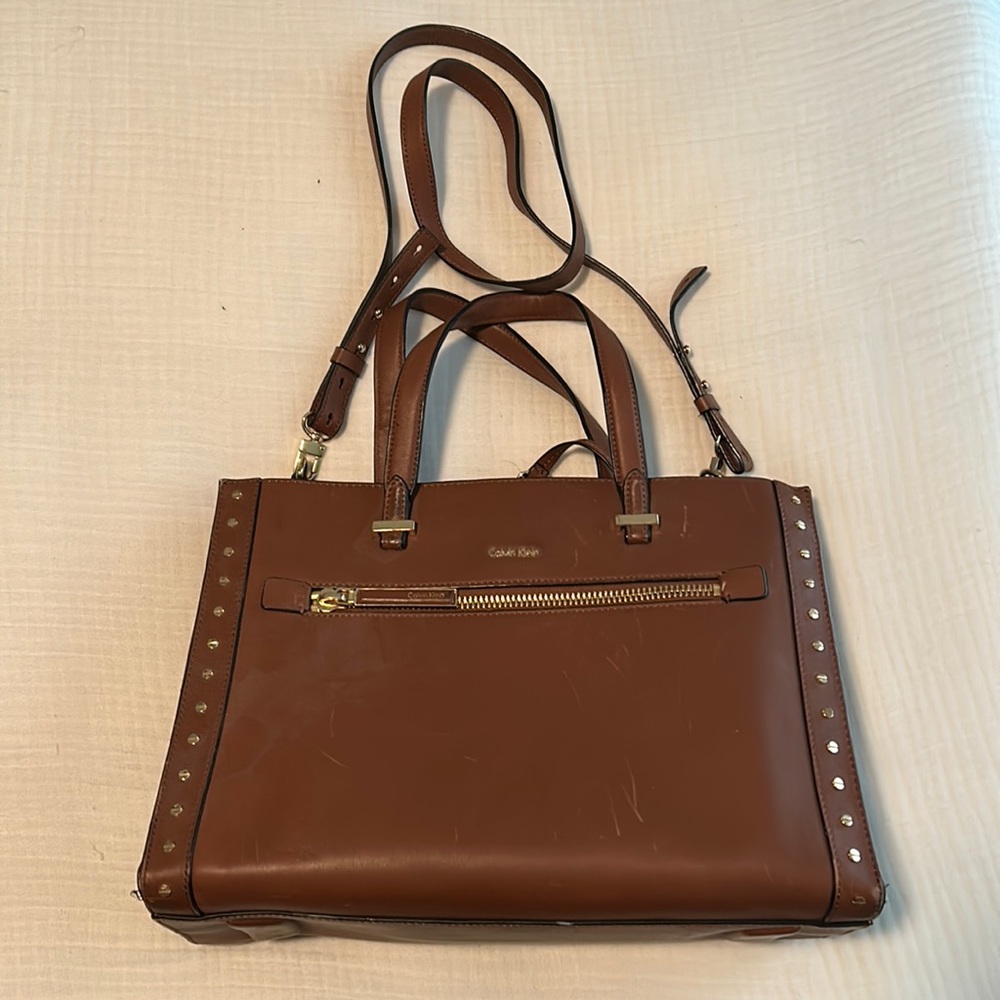 Calvin Klein Brown Leather Tote